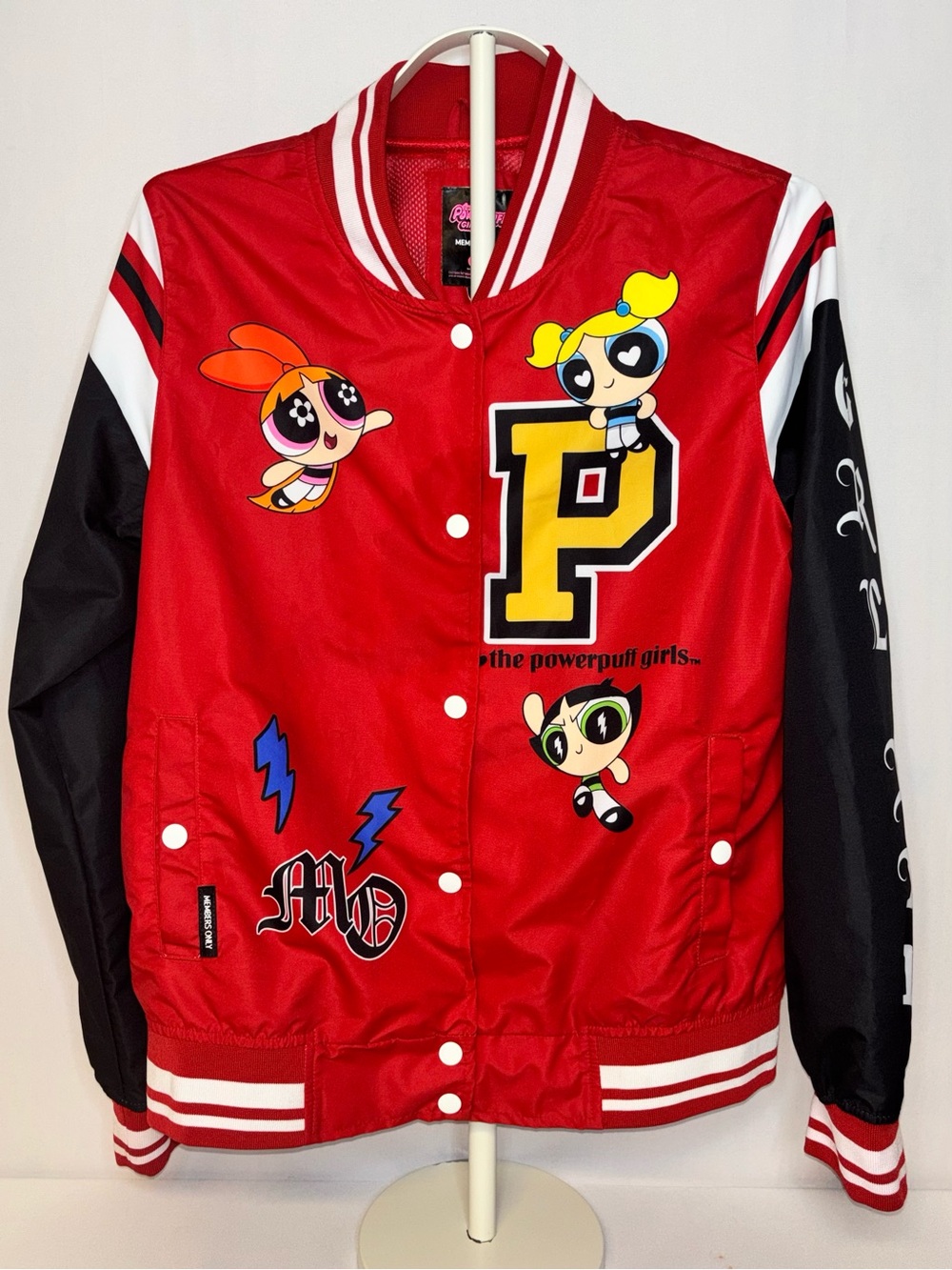 Members Only x Powerpuff Girls Varsity Jacket Red Adult Size Large L